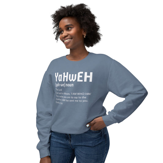 YaHWEH Definition Crewneck Sweatshirt — Christian Faith Graphic Pullover
