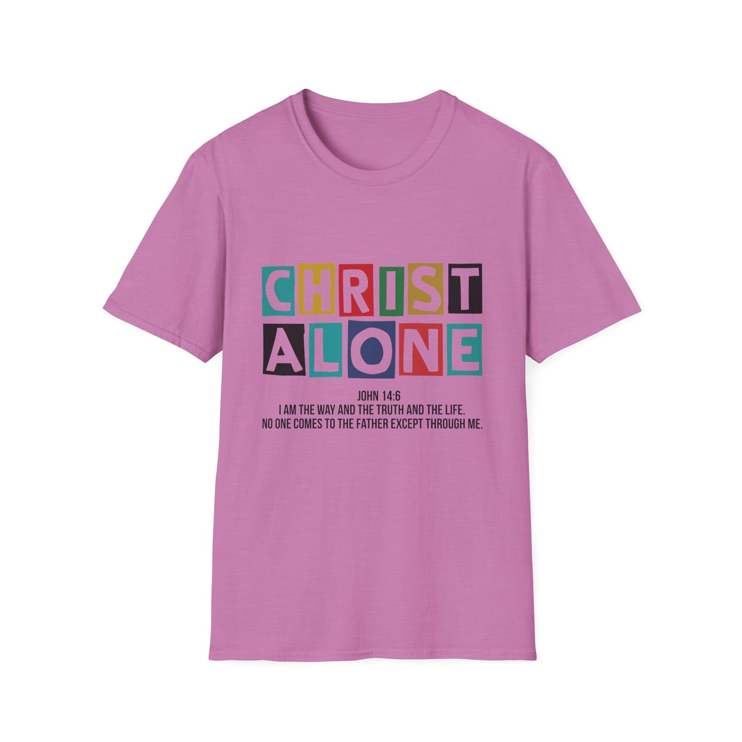 Christ Alone Unisex Softstyle T-Shirt, Christian Apparel, Inspirational Tee, Gifts for Faith Lovers, Bible Verse Clothing