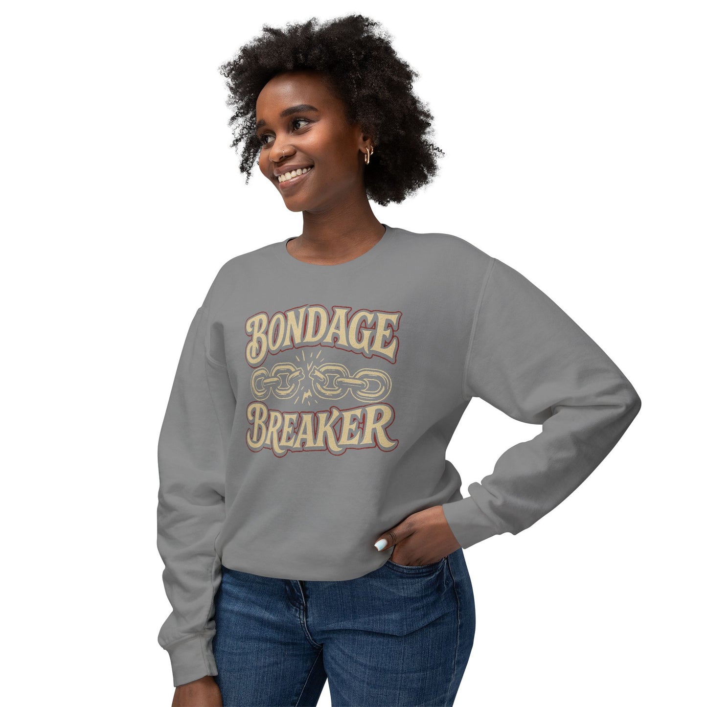 Bondage Breaker Crewneck Sweatshirt — Inspirational Faith Graphic Sweatshirt