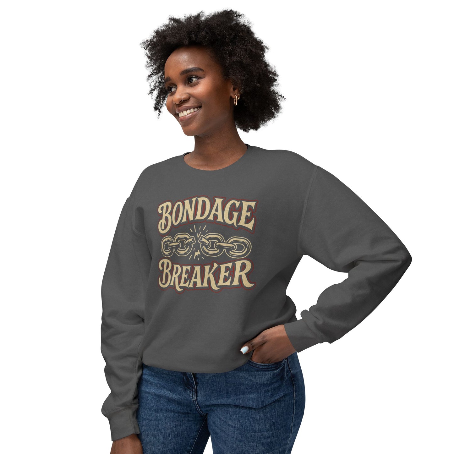 Bondage Breaker Crewneck Sweatshirt — Inspirational Faith Graphic Sweatshirt