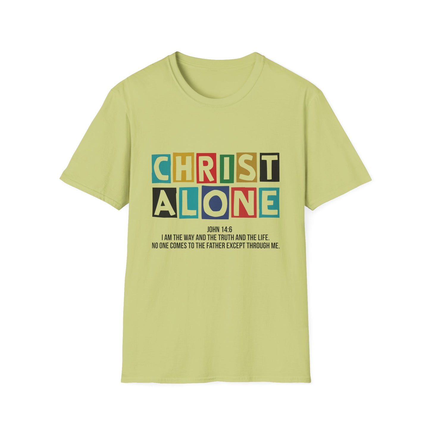 Christ Alone Unisex Softstyle T-Shirt, Christian Apparel, Inspirational Tee, Gifts for Faith Lovers, Bible Verse Clothing