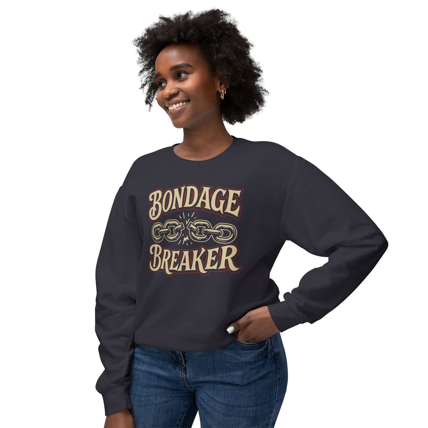 Bondage Breaker Crewneck Sweatshirt — Inspirational Faith Graphic Sweatshirt