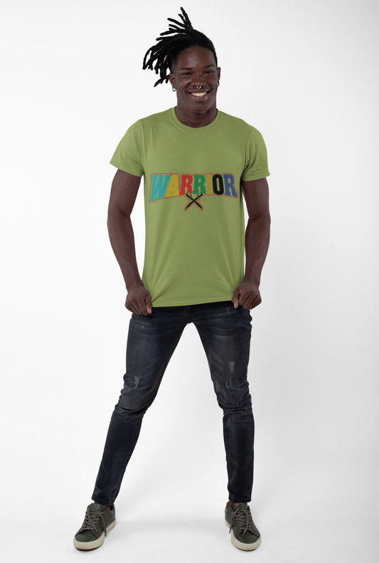 Colorful Warrior Tee for Strength, Unisex Graphic T-Shirt, Motivational Wear, Gift for Friends, Pride Month Apparel, Inspirational Outfit