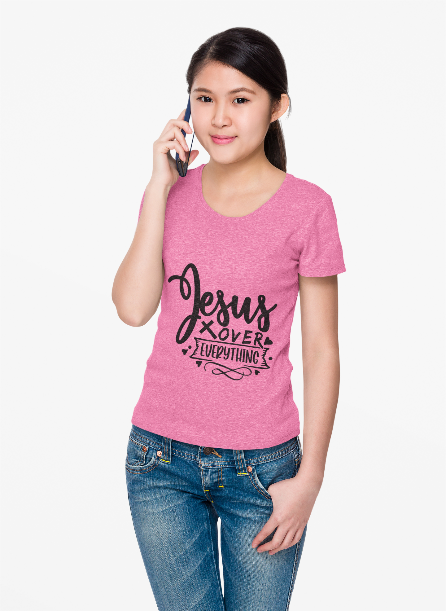 Unisex Softstyle T-Shirt - Jesus Over Everything Inspirational Tee