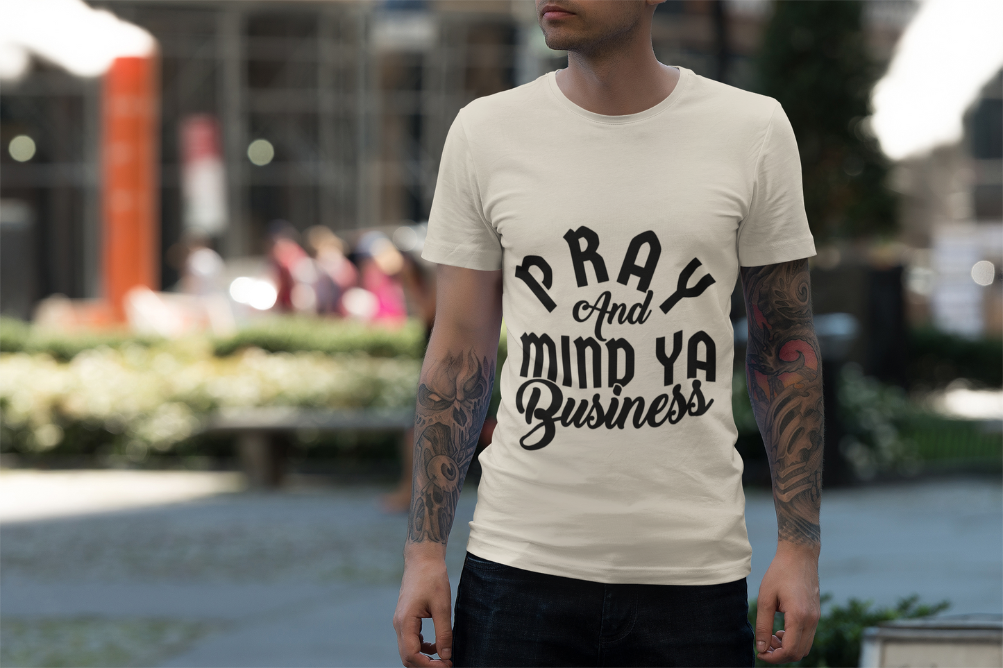 Pray and Mind Ya Business Unisex Softstyle T-Shirt - Inspirational Tee for Everyday Wear
