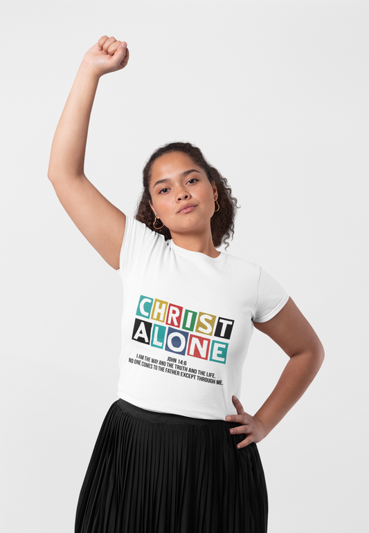 Christ Alone Unisex Softstyle T-Shirt, Christian Apparel, Inspirational Tee, Gifts for Faith Lovers, Bible Verse Clothing