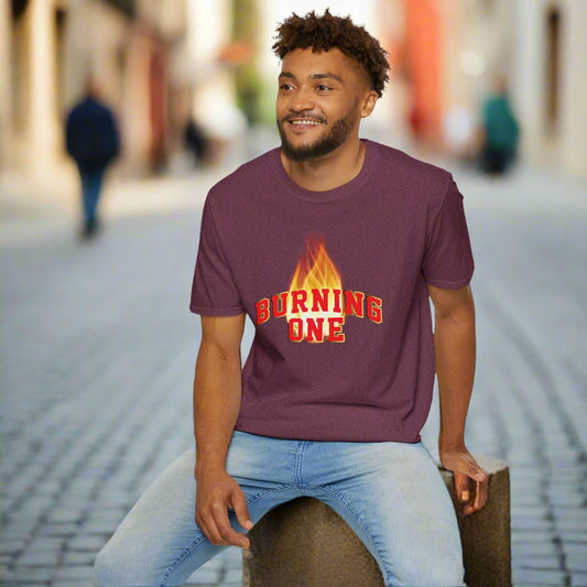 Burning One Unisex Softstyle T-Shirt - Bold Statement Tee for Casual Wear