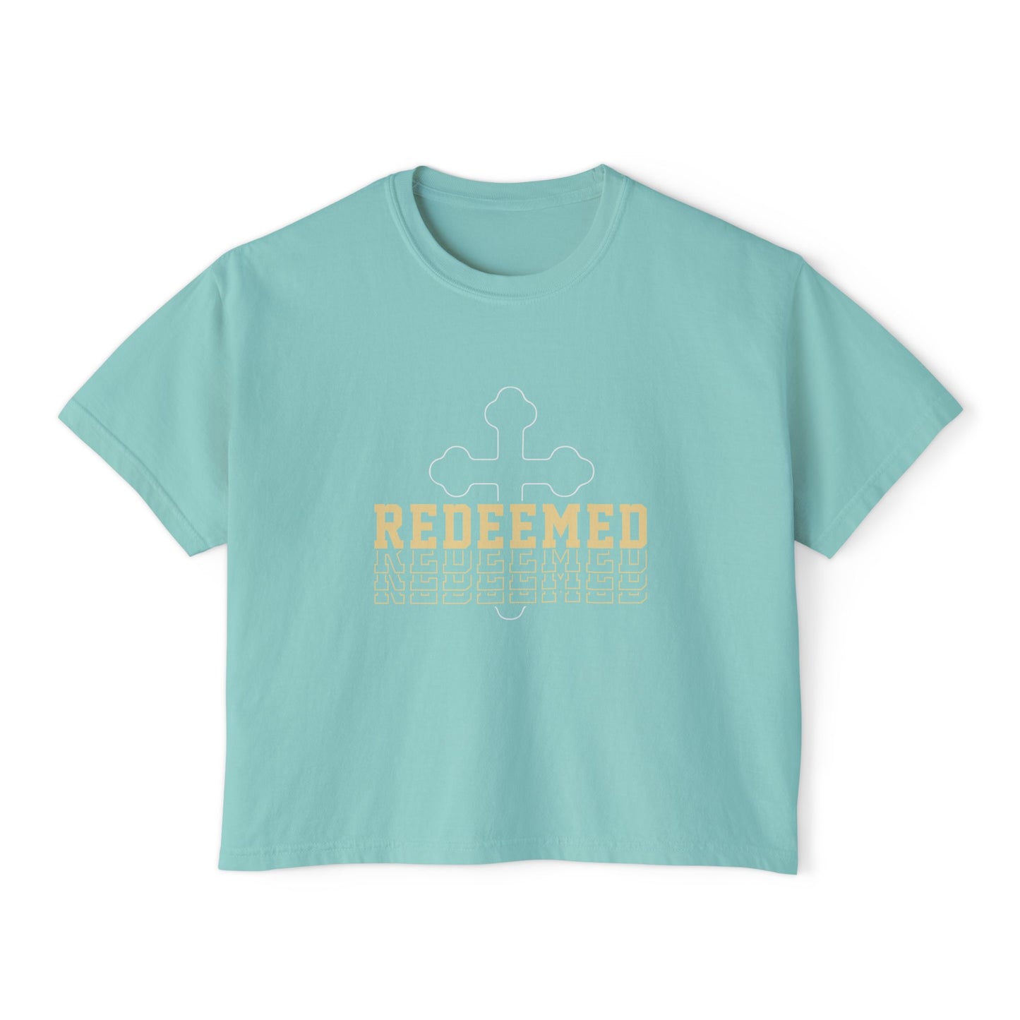 Redeemed Women's Boxy Tee - Faith-Inspired Casual Wear
