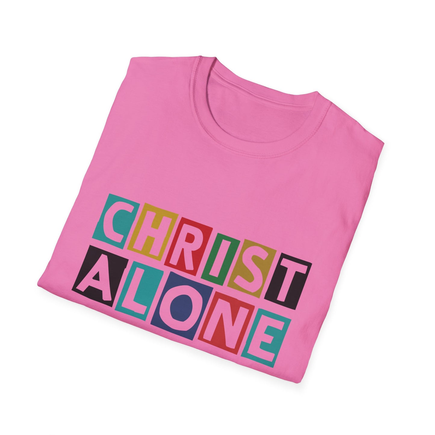 Christ Alone Unisex Softstyle T-Shirt, Christian Apparel, Inspirational Tee, Gifts for Faith Lovers, Bible Verse Clothing