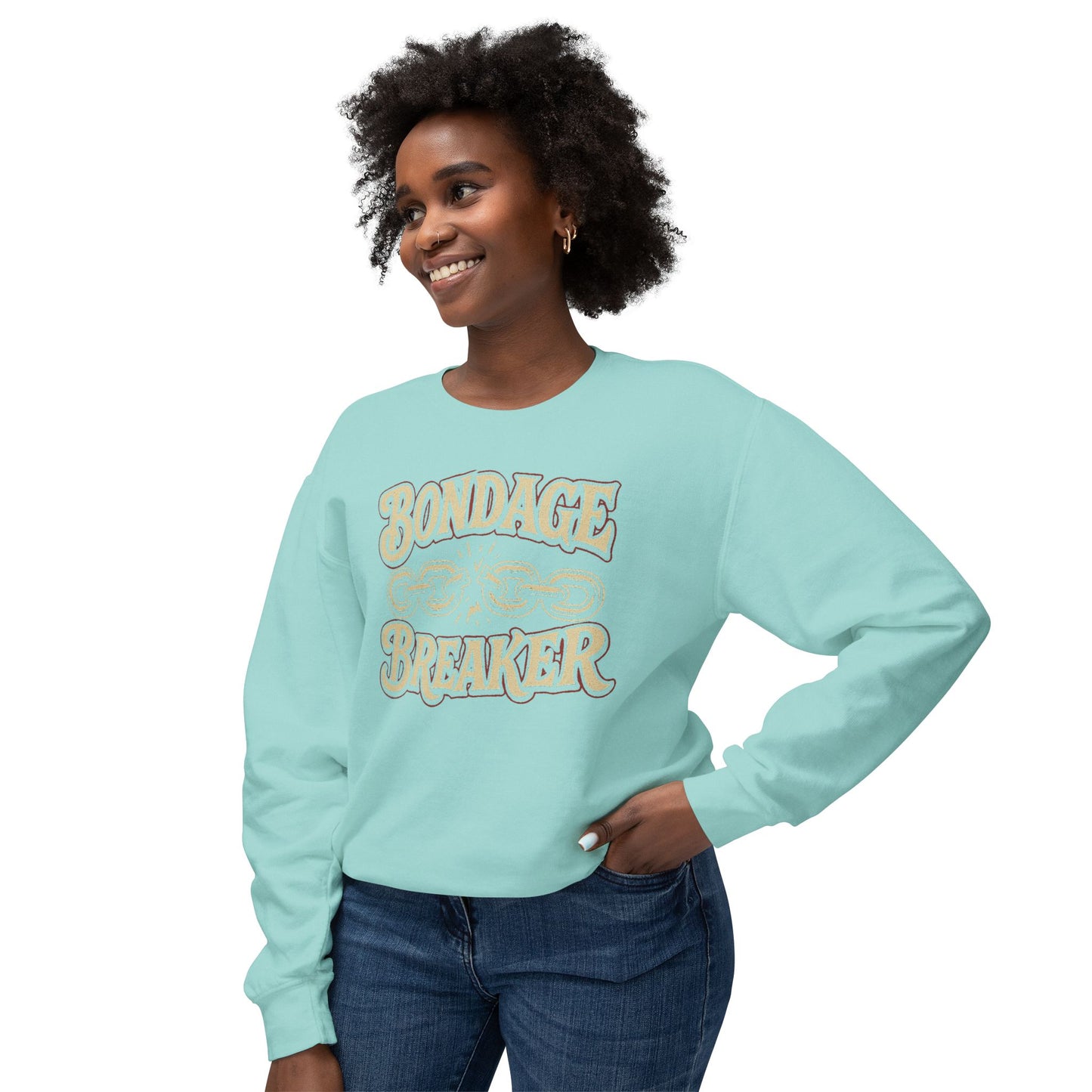Bondage Breaker Crewneck Sweatshirt — Inspirational Faith Graphic Sweatshirt