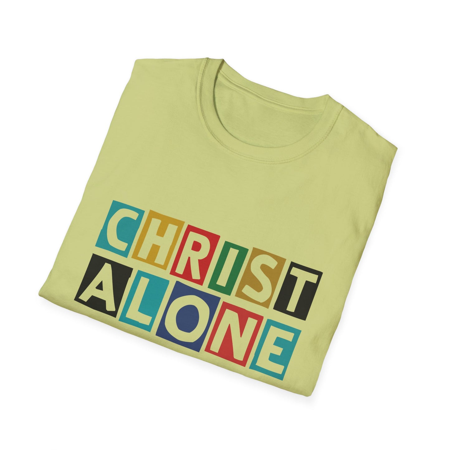 Christ Alone Unisex Softstyle T-Shirt, Christian Apparel, Inspirational Tee, Gifts for Faith Lovers, Bible Verse Clothing