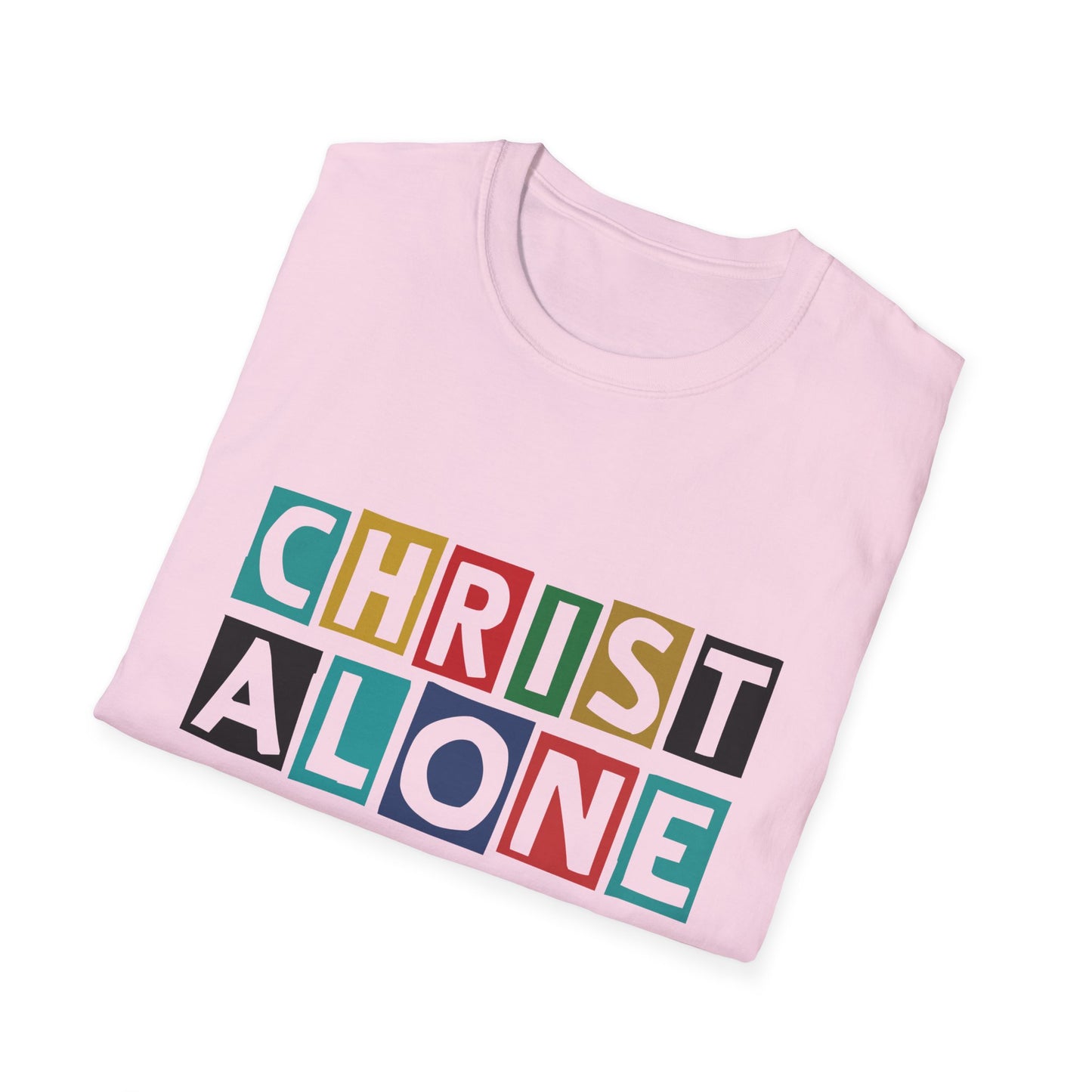 Christ Alone Unisex Softstyle T-Shirt, Christian Apparel, Inspirational Tee, Gifts for Faith Lovers, Bible Verse Clothing